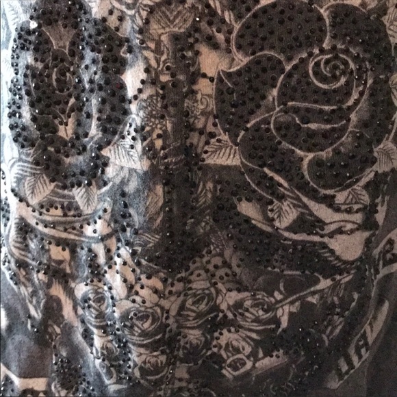 Crash and Burn sequin 3/4 sleeve t-shirt - Picture 3 of 7